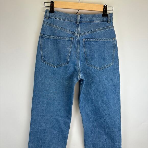 Asos High Rise Medium Wash Straight Leg Jeans Womens Size 26/32 Denim - Picture 8 of 12
